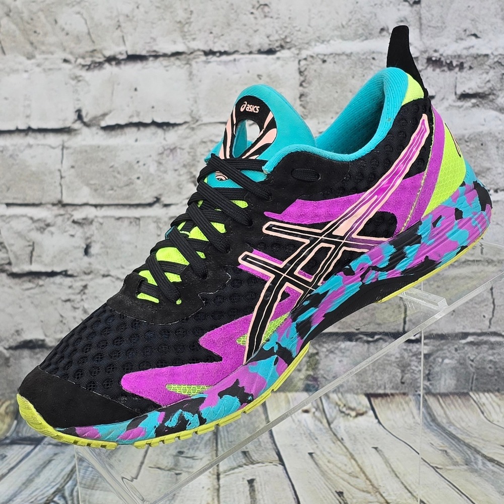 ASICS Gel-Noosa Tri 12 Running Shoes Womens 7.5 Black Pink Neon Multi 1012A578 - Picture 3 of 9